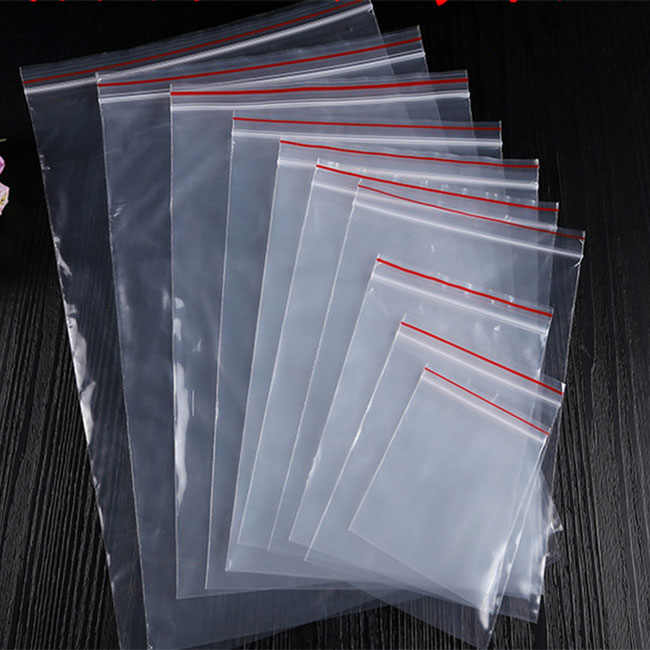 Clear custom zip lock bag detail