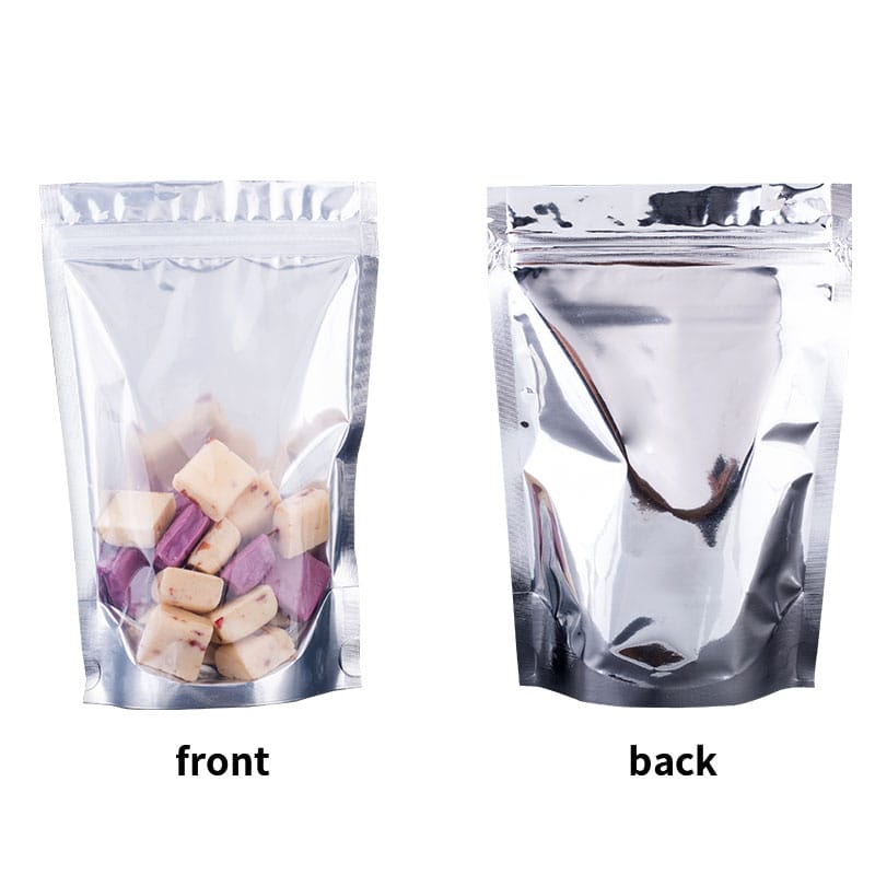 Transparent plastic zipper pouch for snacks