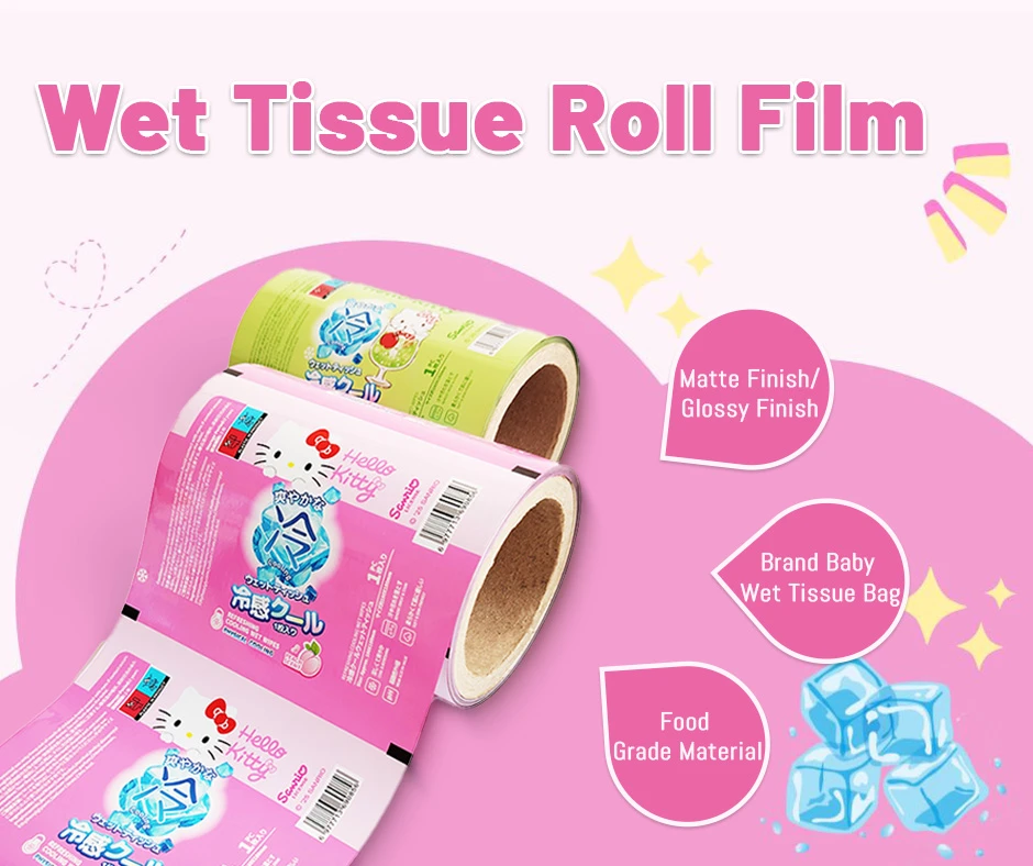 Stand-up pouch roll film samples in various sizes